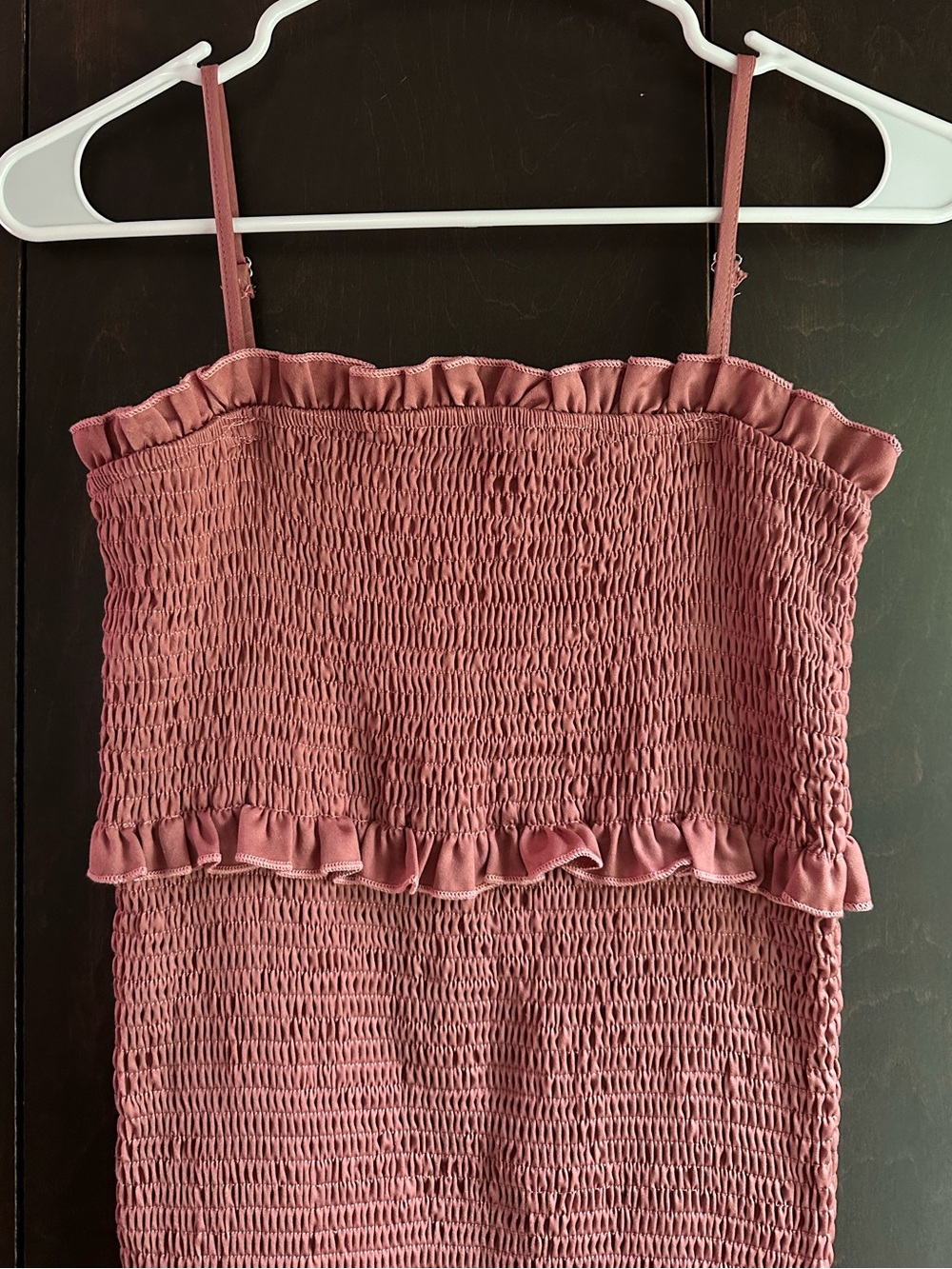 MABLE Rose Smocked Maxi Dress with Ruffle Tiers